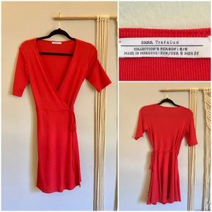 Zara Cherry Red Wrap Dress